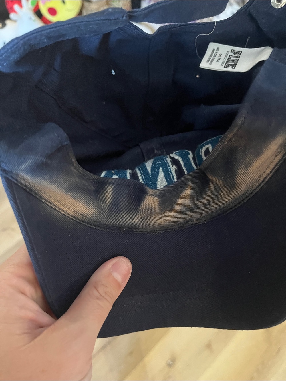 PINK Victoria's Secret Navy Blue Cap with Appliqué Logo - Picture 3 of 4